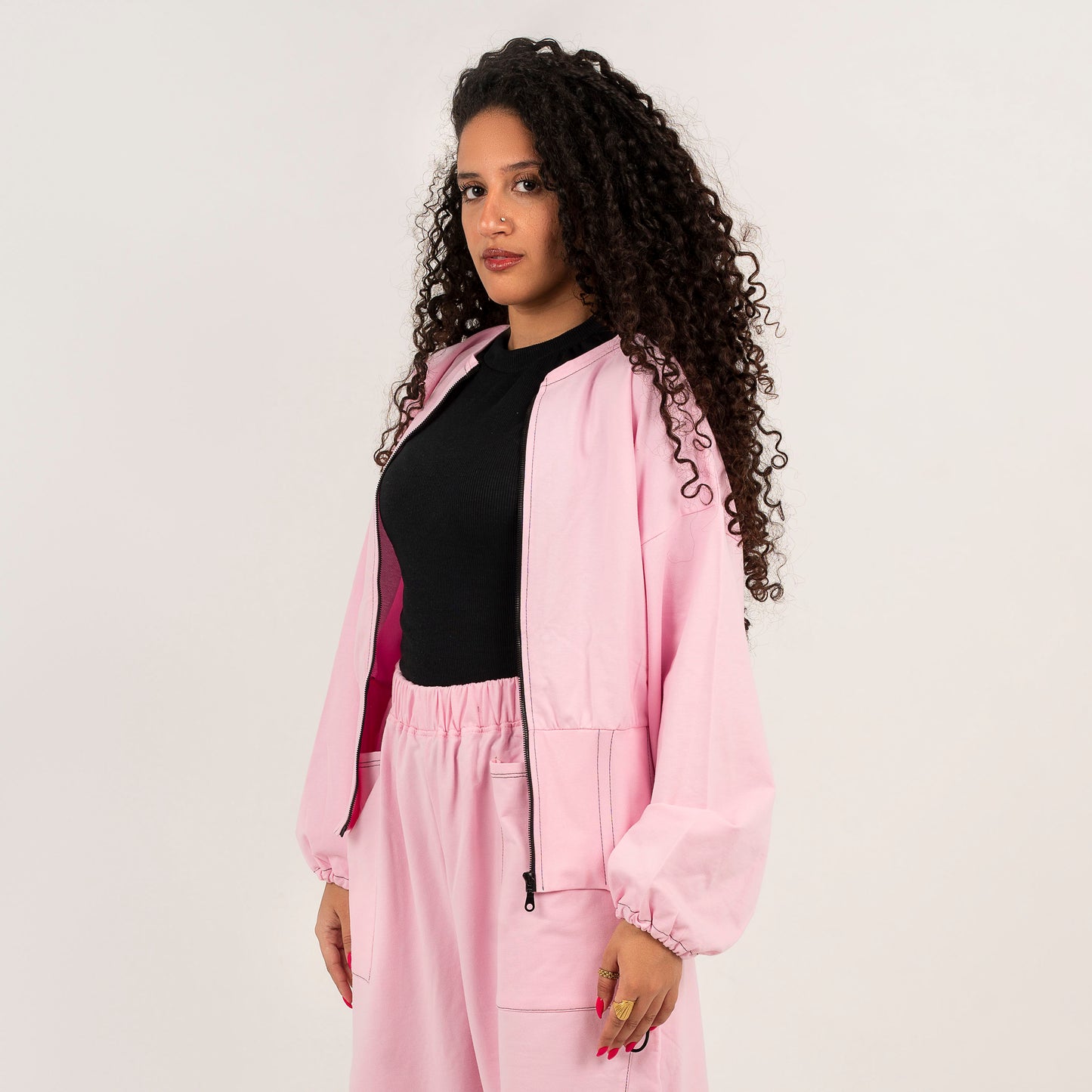 Zip-Up Corset Jacket (Dusty Pink)
