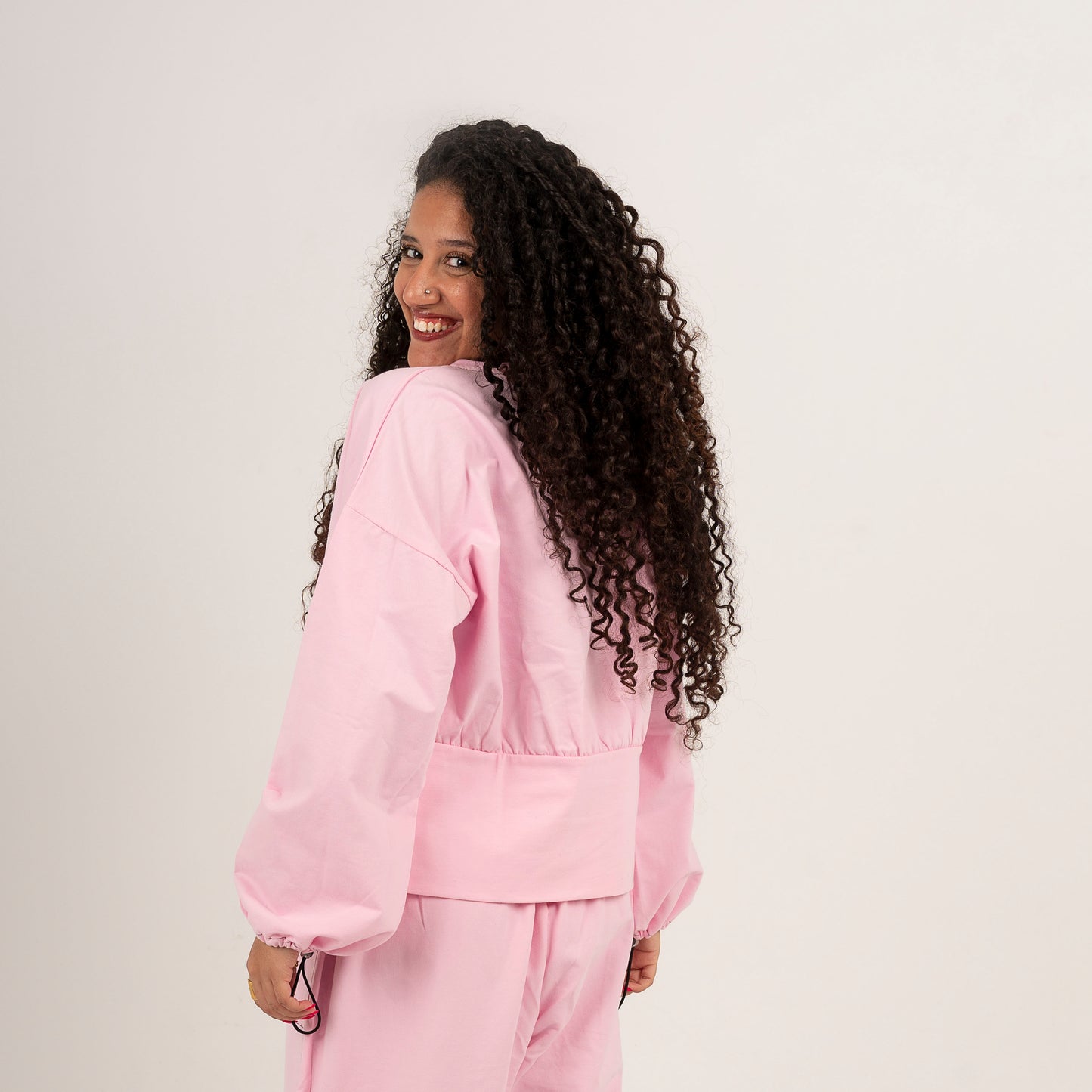Zip-Up Corset Jacket (Dusty Pink)