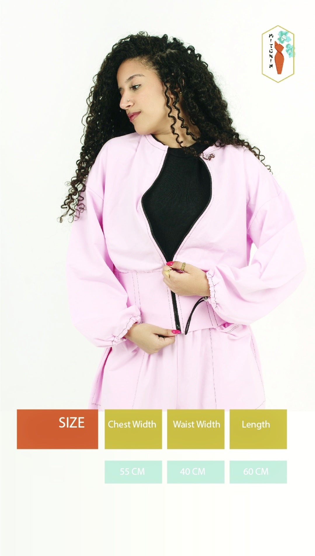 Zip-Up Corset Jacket (Dusty Pink)